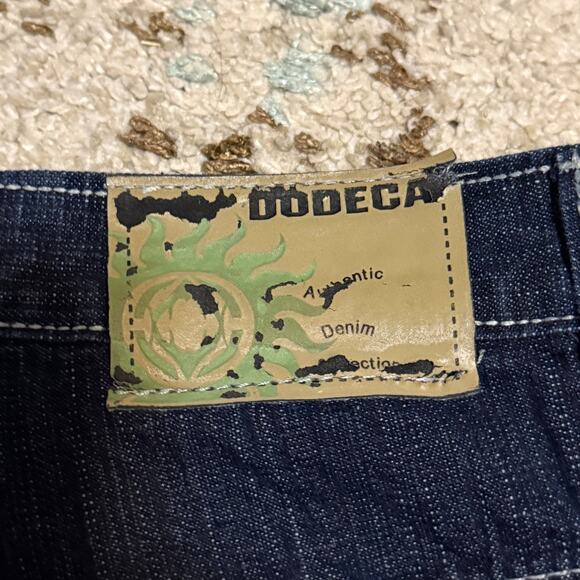 Vintage Dodeca Baggy Jeans Size 33x32 Wide Leg Y2K Southpole Style Dark Wash - Picture 4 of 5